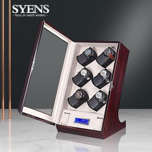 Automatic Watch Winder Box Uhrenbeweger Mechanical Display 12+2 Slots Male watch chain box Black carbon firber leahter