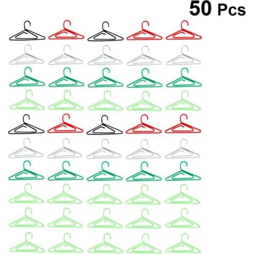 50pcs Paper Clip Adorable Clothes Hanger Shaped Metal Creative File Clamp Bookmark Holder Paper Clip for Office School Home