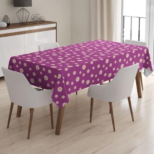 Belnido Home Daisy Pattern Pink Carefree Table Cloth Picnic Rug MSK5017 V5