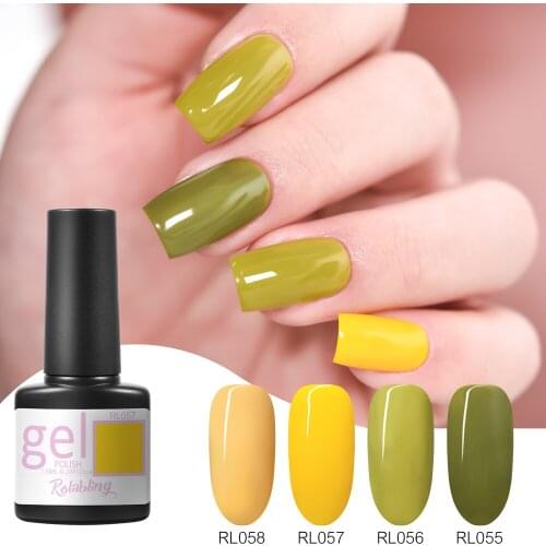 Rolabling 65 Colors Nail Gel Polish Nail Art Vernis Semi Permanant UV Primer Manicure 7.5ML Top Base Coat Nail Gel Lacquer