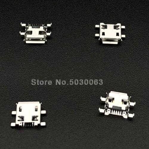 20pcs/lot MICRO USB female socket Base MK5S 5p 5Pin Sink plate 4-foot vertical DIP 0.72MM Ground Wire edge curl USB Connector