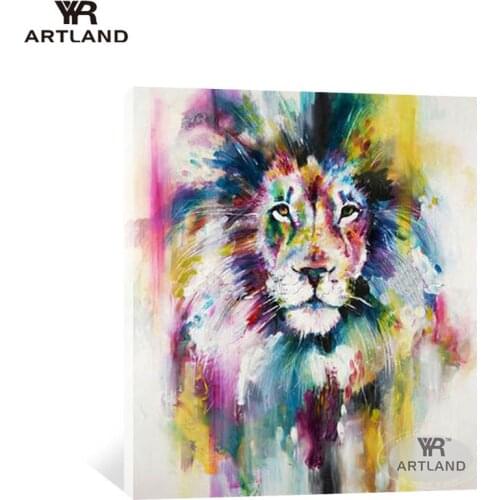 Hot sale Abstract animal lion oil painting Handmade canvas picture wall art picture poster for living room bedroom no framed