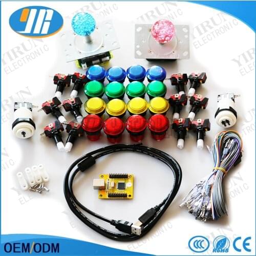 Jamma mame DIY gamekit for PC/PS3 USB to LED illuminated joystick / push button with microswitch /1P 2P button