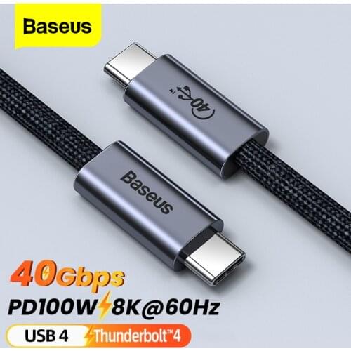 Baseus USB C to Type C Cable PD 100W Fast Charging For MacBook iPad Pro Xiaomi mi Samsung USB 4.0 40Gbps Data Cable Cord 8K@60Hz