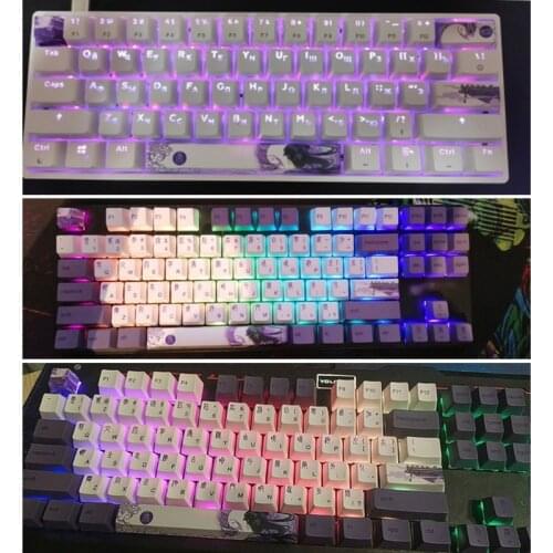 6.25U Five Sides 4 keys Dye-subbed Keycap ESC Space Bar Entre Keys PBT Beauty Of Tang Dynasty Keycaps for DIY Keyboard HCCY