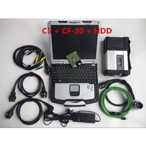 SD Connect Compact 5 Mb Star C5 Car Auto scanner diagnosis tool 2020.12V Software Installed 500G HDD Toughbook CF30 Laptop CF-30