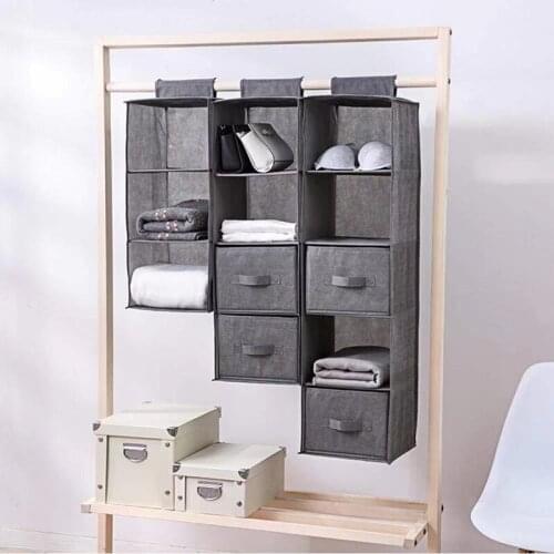 Creative Wardrobe Hanging Storage Bag Interlayer Drawer Type Clothes Hangers Holder Portable Organizer Hanging Closet Organizers