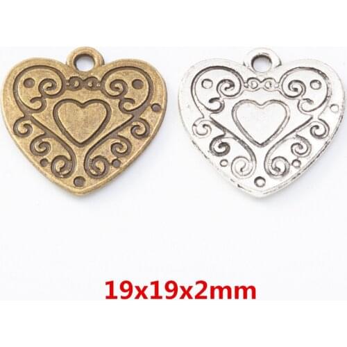25 pieces of retro metal zinc alloy love pendant for DIY handmade jewelry necklace making 7938