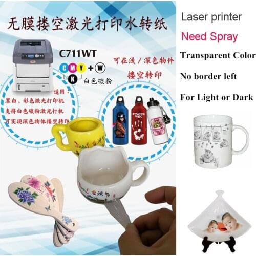 Laser Water Slide Decal Transfer Printing Paper No Varnish Clear Color No Edge left Waterslide Decal Paper For Light&Dark Plates