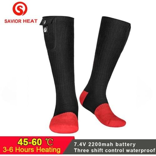 Savior Winter Warm Heated Socks 7.4V Black Feet Warmer For Men And Women to Rechargable Battery Heating Socks For Skiing Cycling