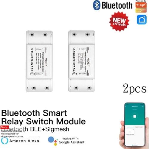 Moes New Bluetooth Smart Switch Relay Module Single Point Control Sigmesh Wireless Remote Control with Alexa Google Home tuya
