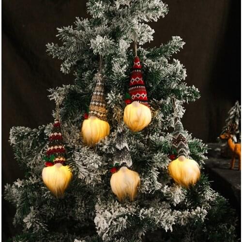 Christmas Faceless Doll Led Glowing Dolls Hanging Decor Christmas Tree Ornaments Christmas Decorations for Home Xmas Gifts