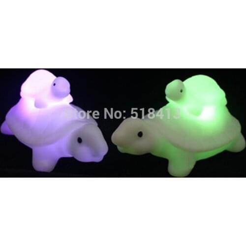 Gags & Practical Jokes Child-mother Relation Colorful Small Night Light Discus The Turtle Gift Led Light-emitting Toys 2021