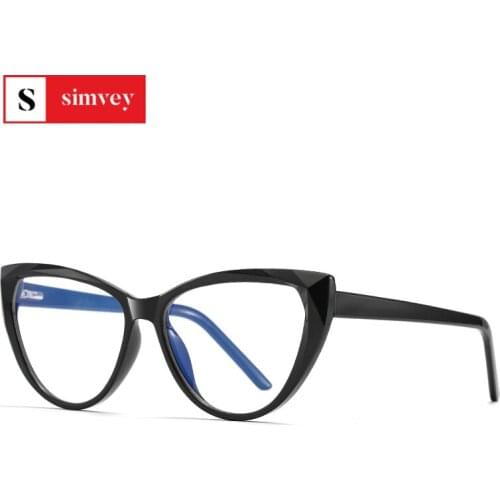 Simvey 2020 Trending Womens Computer Glasses Anti Blue Light TR90 Larger Cat Eye Blue Light Blocking Gaming Glasses