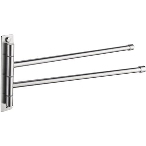 Stainless steel non perforated rotatable towel bar bathroom towel rack bathroom towel hanging bar multi bar