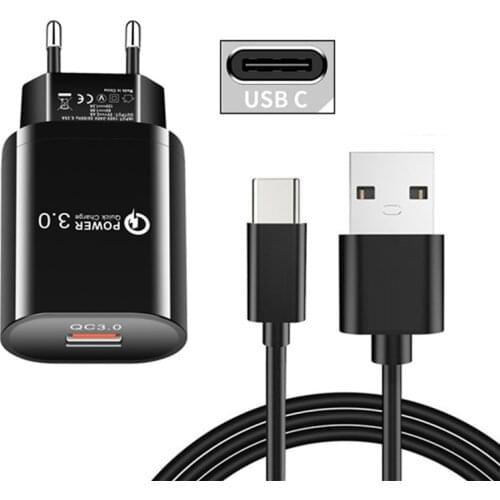 18W 9V 2A Quick Charge USB Charger adapter Type C Micro Charging Cable For Samsung Huawei Xiaomi POCO X3 10 Redmi Note 7 8 9 Pro