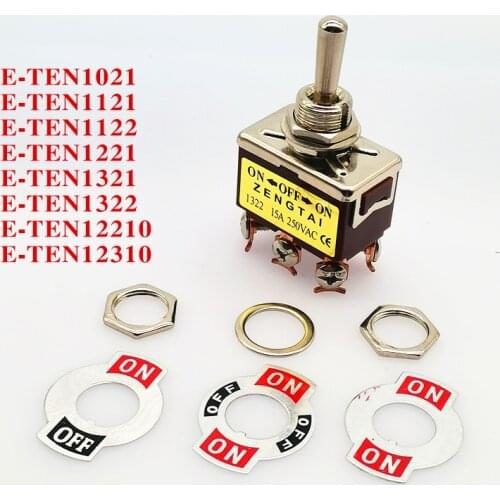 1PCS E-TEN High-end Mini Auto Toggle Switch AC 250V 16A 2/3/4/6/12 Pin ON-OFF-ON 2/3 Position Silver Contact with Waterproof Cap
