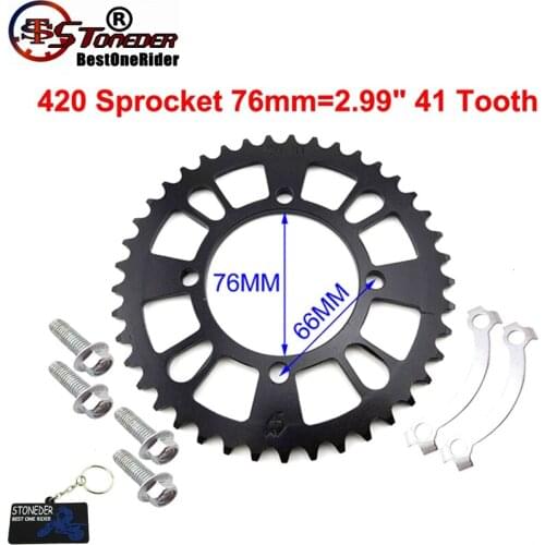 STONEDER 420 76mm 41 Tooth Rear Chain Sprocket For 50cc-160cc DHZ Stomp Braaap Chinese Pit Dirt Trail Bike Motorcycle Motocross