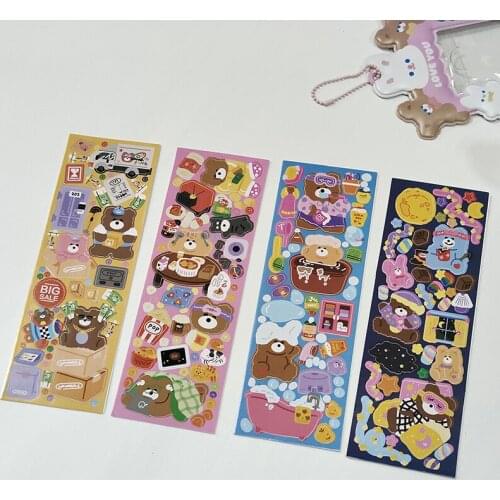 1 Pc Cute Candy Bear Kawaii Stickers Decoration Scrapbooking Notebook DIY Diary Album Journal Korean Collage Stationery Sticker