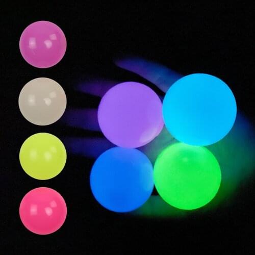 1 PC Stress Ball Glow in the Dark Toys Sticky Ball Wall Stress Relief Balls Eliminate Stress Anxiety