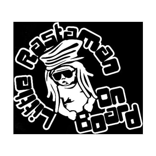 15cm*12.8cm My Little Rastaman On Board Decal Vinyl Car Sticker Black Silver C10-00623