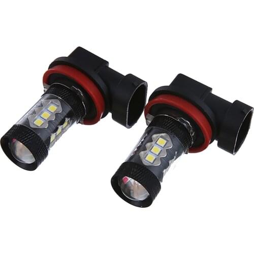 2 Pieces H8/H11 3030 16-LED 80W High Power Fog Driving Light Bulbs - White