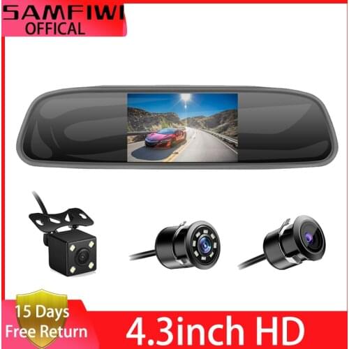 4.3 inch Car HD Rearview Mirror CCD Video Auto Parking Assistance LED Night Vision Reversing Rear View Camera Transparent glass