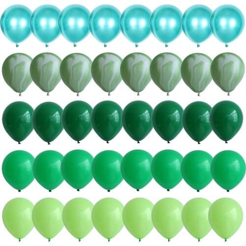 40pcs Green Blue Agate Marble Balloons Set Metallic Confetti Balloon Wedding Birthday Baby Shower Graduation Party Decor Balloon