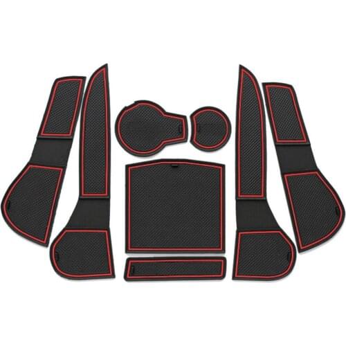 8pcs Car Door Seam Pad Cup Storage Compartment Interior Slot Anti-Slip Sheet for Audi A4L 09-12 Non-slip Rubber Accessories