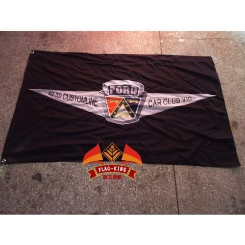 For ford customline banner,car club vic flag,Riders club flag, can custom design, Digital printing banner