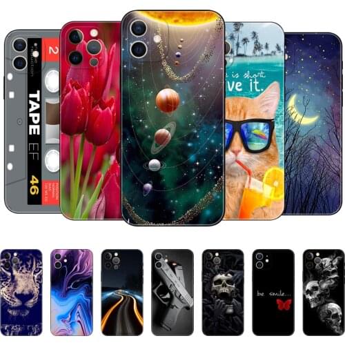 For iphone 12 Case For iphone 12 mini 12 Pro Max Case Soft Silicon Phone Cover For Apple iPhone12 12Pro Bumper black tpu case