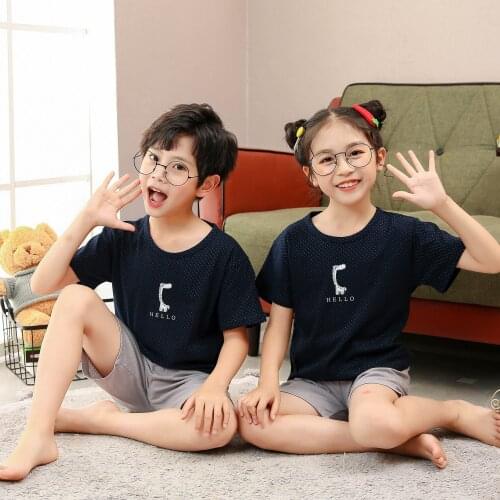 Kids Pajamas Set Summer Childrens Clothing Short Sleeve Sleepwear Soft Boys Cartoon Pyjamas Kids Nightwears 2 3 4 5 6 7 8 9 10T