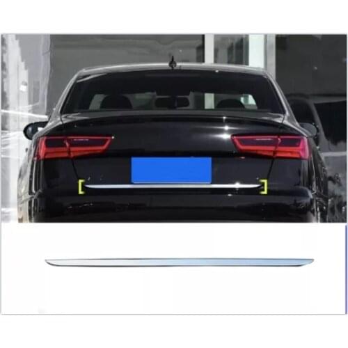 For Audi A6 C7 2013-2017 Stainless Rear Tailgate trim Bright Strip Trunk Lid Molding Covers Only 1Pieces Fit For Sedan Car