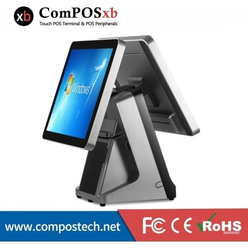 Double 15.6 Inch Touch Screen Pos System Price LCD Pos terminal Built-In Printer Cash register