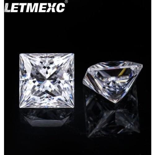 Lab Create Moissanite Diamond Gemstone Princess Cut D Color VVS1 Pass Diamond Tester for Custom Jewelry with GRA Certificate