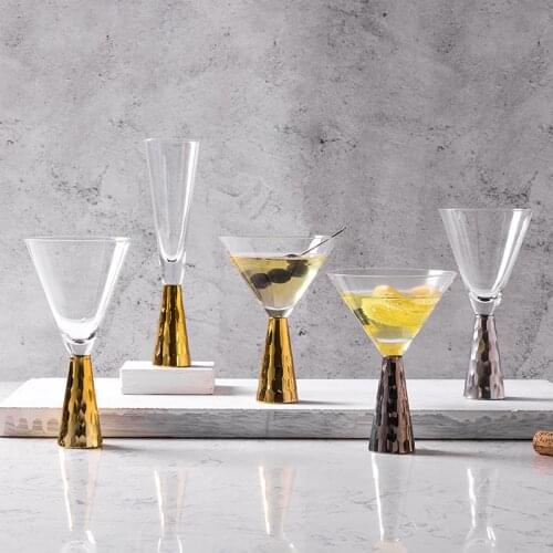 Nordic Style Light Luxury Gold Crystal Wine Glass High Grade Banquet Wedding Champagne Coupes Flutes Molecular Cocktail Glasses