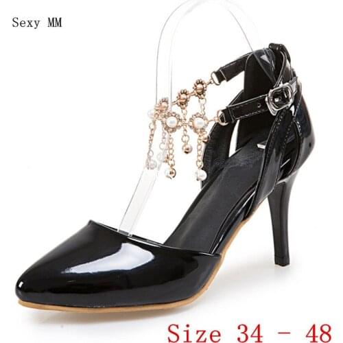 Summer High Heels Women D'Orsay Pumps High Heel Shoes Stiletto Woman Wedding Shoes Plus Size 34 - 40 41 42 43 44 45 46 47 48