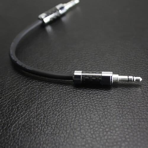 Hot Sales 15CM AUX Cable 3.5mm Male to Male Carbon fiber rhodium plating Audio Cable Walnut F1 Amplifier V2 V2S/Zishan Z1 Z2 MP3
