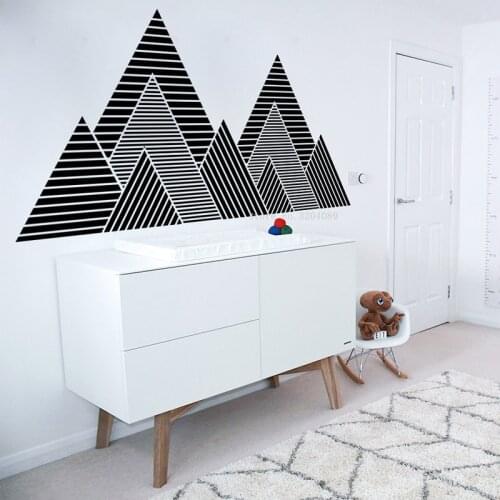 Mountain stripe Wall Decal Geometric Wall Decor Nursery Kids Teen bedroom Woodland posters Waterproof Window wallpaper DG447