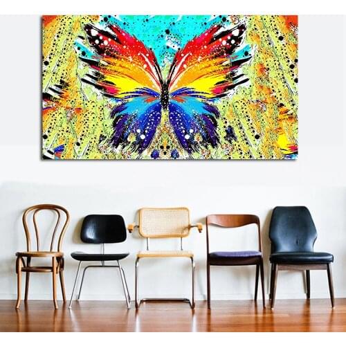 JQHYART Wall Art Paintings on Canvas Color Butterfly Living Room Painting Canvas Art Posters And Prints Home Decor No Frame