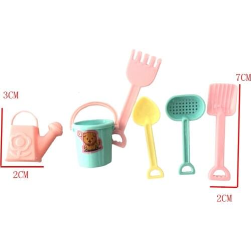 NK 6 Items/Set Doll Accessories simulation model interactive plastic Toys Mini Dollhouse Beach Toys For Barbie Kelly Doll 12X