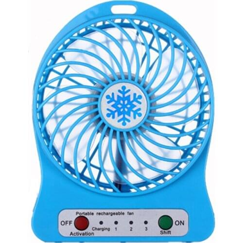 New LED Light Portable Rechargeable Fan Air Cooler Mini Desk USB 18650 Battery Fan For PC Computer