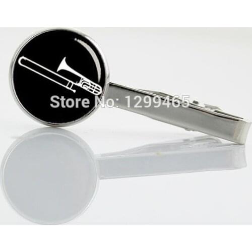 Limited Romant trombone plated Tie Clip Musal instrument Art pture keepsake tie pin Mens Accessories Tie Bar T 629