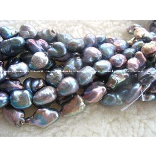 Wholesales Genuine Freshwater 10-11MM Natural pearl black reborn keshi baroque 14" Necklace Loose beads