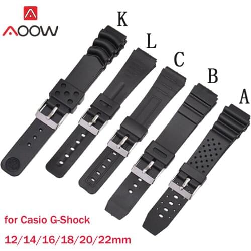 12mm 14mm 16mm 18mm 20mm 22mm Silicone Watchband for Casio G-Shock Sport Diving Replacement Bracelet Strap Band Accessories