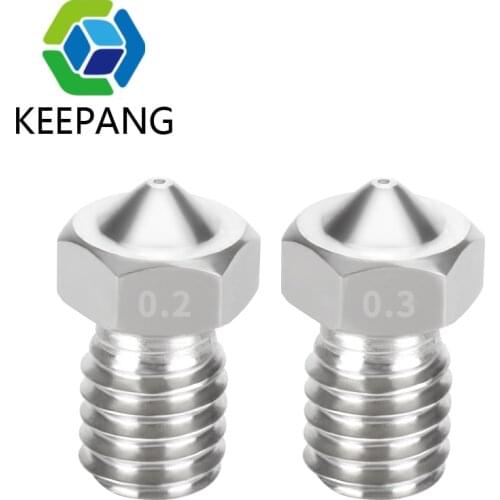 10pcs stainless steel E3D nozzle V5 V6 3D Printer Nozzle M6 screw thread 1.75mm 3mm Filament 0.2 0.3 0.4 0.5 0.6 0.8mm Nozzle