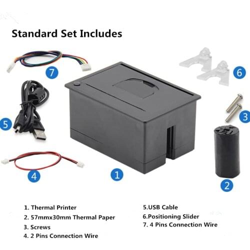 GOOJPRT QR 204 58mm Super Mini Embedded Receipt Thermal Printer USB Panel Printers Interface TTL for Different Machines Easy Use