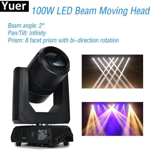 New 100W LED Beam Moving Head Light DMX512 Control DJ Disco Equipment Sound Party Flashing Lights Dance Club Stage Moving Head