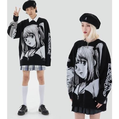 Anime Death Note Misa Amane Sweater Cosplay Costumes Unisex Streetwear Girls Sweatshirts Harajuku Knitwear Oversize Tops Uniform