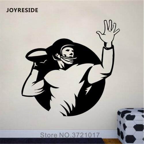 JOYRESIDE Rugby Player Sticker American Football Decals Vinyl Kids Boys Room Living room Interior Bedroom Design Art Mural A1346
